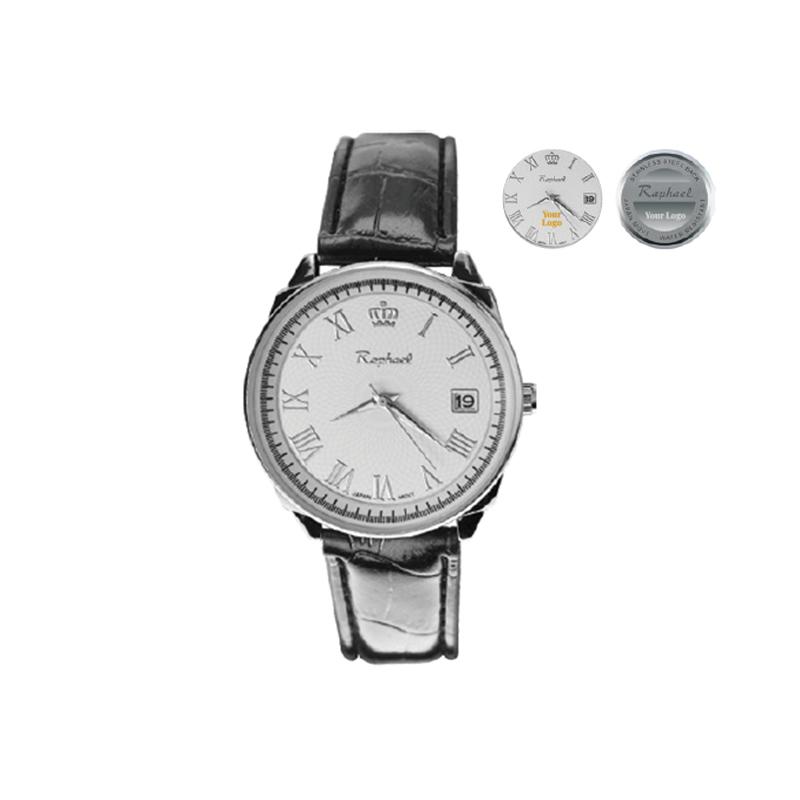 Black Leather Raphael Mens Watch